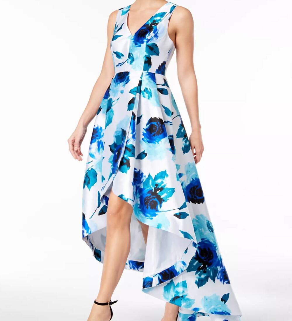CALVIN KLEIN Floral-Print High-Low Gown 2